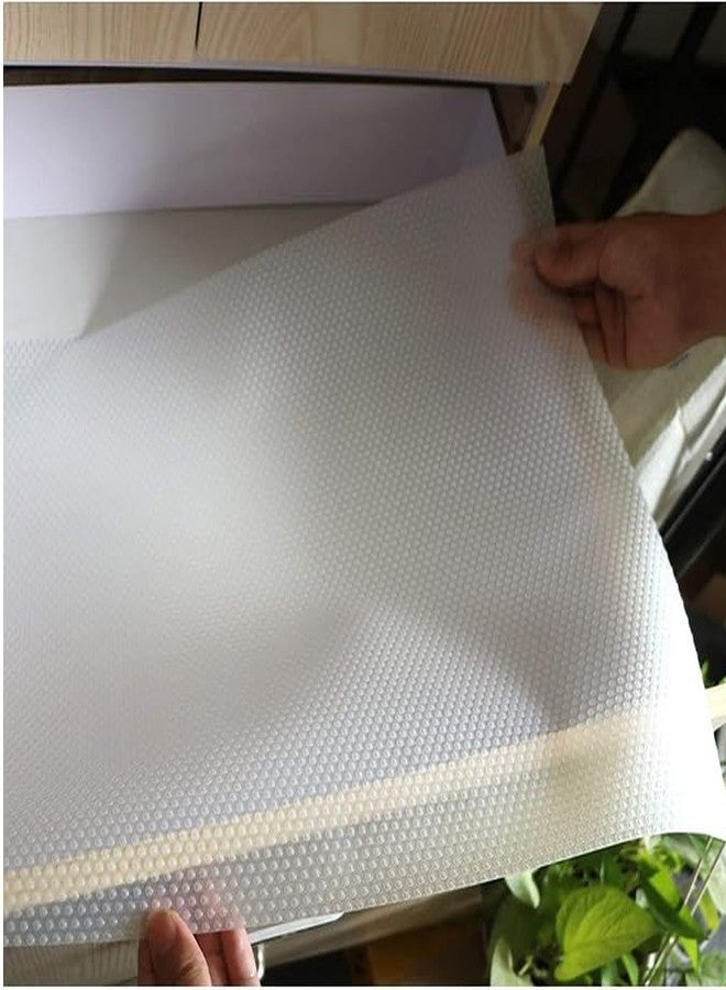 GripEasy 45 cm X 3 m Food Grade EVA Multipurpose Shelf Liners mat roll for Kitchen Drawer, Shelf mat,cupboad mat, Dinning mat, almirah Shelf (Round Dot Texture Transparent White) - Image 4
